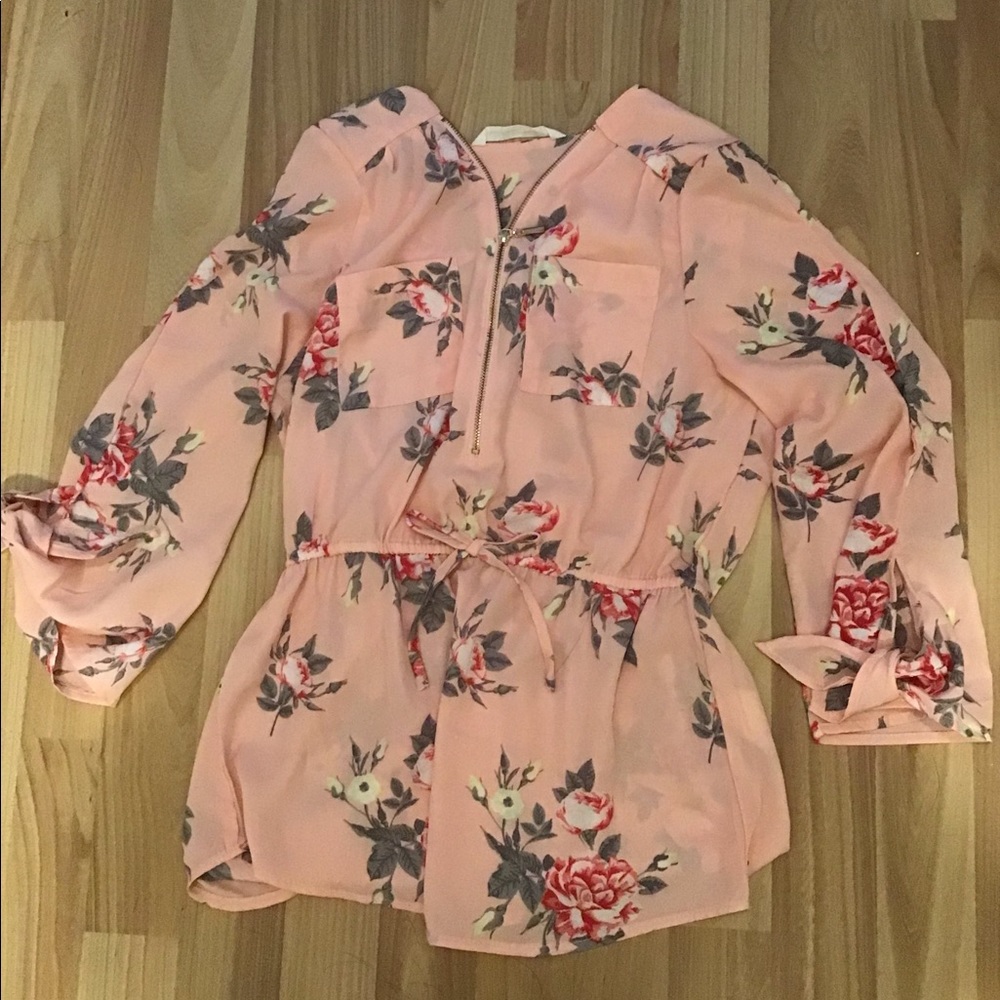 Girls Large Pink Floral Shirt